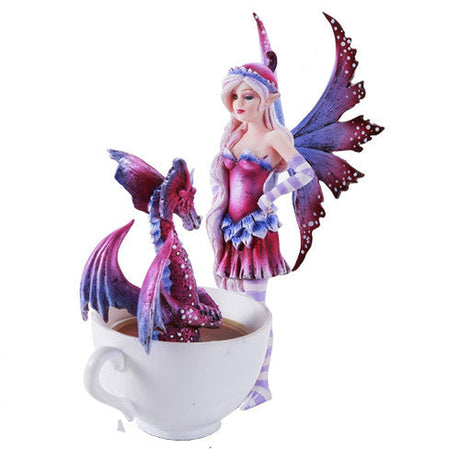 6.25" Amy Brown Fairy Statue - Fairy with Dragon in Cup - Magick Magick.com