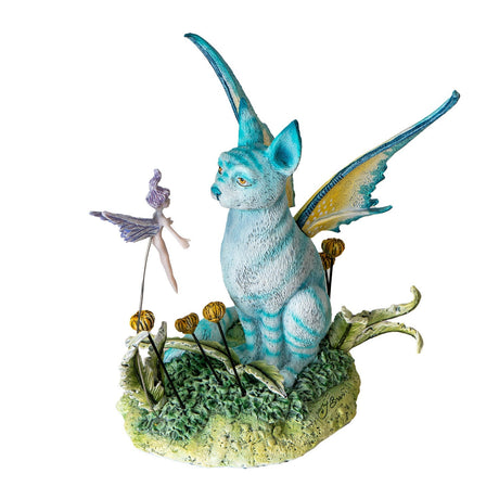 6.3" Amy Brown Fairy Statue - Blue Fairy Cat - Magick Magick.com