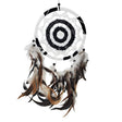 6.5" Dream Catcher - Crochet Black & White with Beads & Feathers - Magick Magick.com