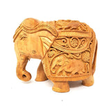 6.5" Elephant Hand Carved Wood Statue - Magick Magick.com