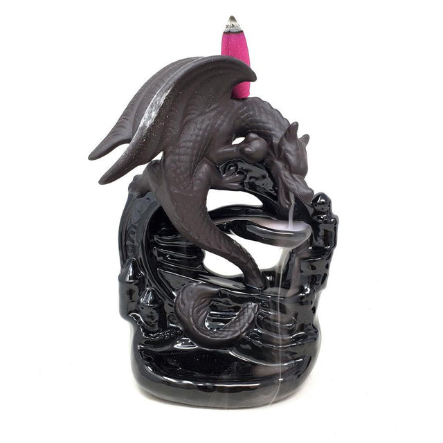 6.5" Flying Dragon Ceramic Backflow Cone Incense Burner - Magick Magick.com