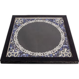 6.5" Glass Scrying Mirror with Sodalite Chips - Magick Magick.com