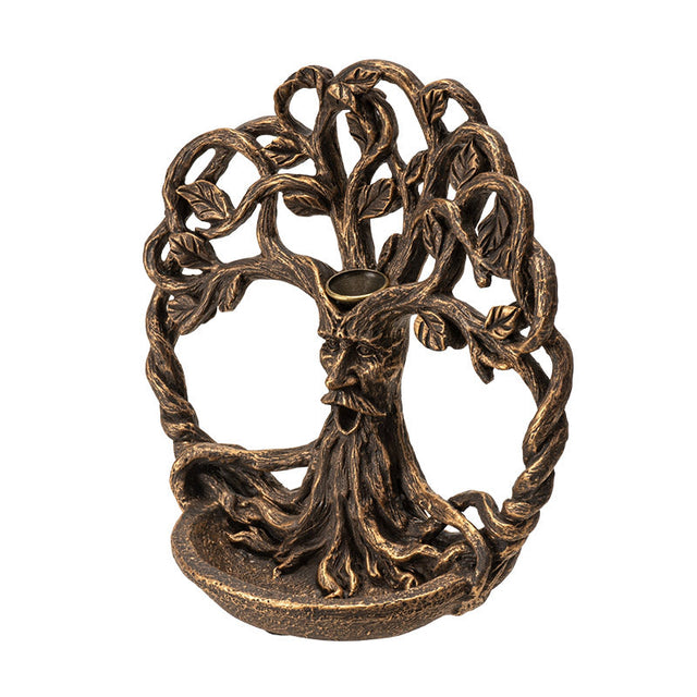 6.5" Tree of Life Greenman Backflow Incense Burner - Magick Magick.com