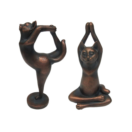 6.5" Yoga Cat Statue (Set of 2) - Magick Magick.com