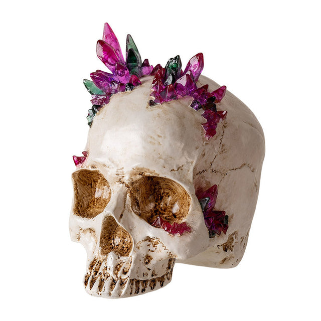 6.8" Skull with Crystals Statue - Magick Magick.com