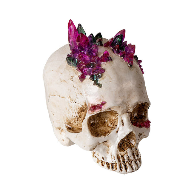 6.8" Skull with Crystals Statue - Magick Magick.com