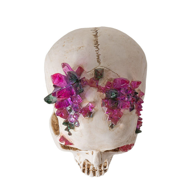 6.8" Skull with Crystals Statue - Magick Magick.com