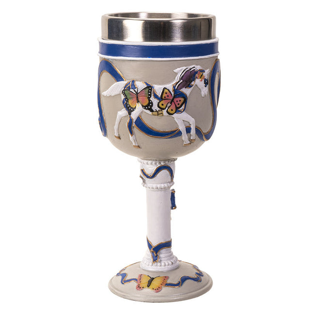 7" Chalice / Goblet - Earth Angels Horse with Butterflies - Magick Magick.com