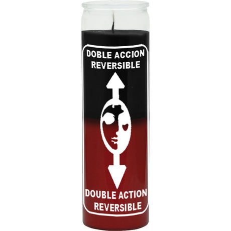 7 Day Glass Candle 2 Color Reversible - Black / Red - Magick Magick.com