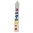 7" Selenite 7 Chakra Colorful Obelisk Tower - Magick Magick.com