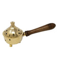 7" Solid Brass Burner with Lid & Wood Handle - Magick Magick.com