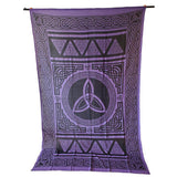 72" x 108" Ancient Triquetra Purple Tapestry - Magick Magick.com