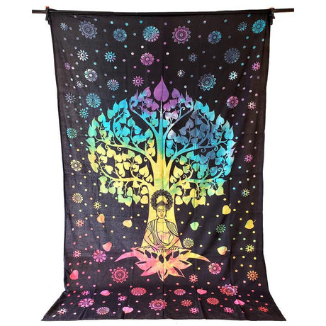 72" x 108" Buddha Tree Tie Dye Tapestry - Magick Magick.com