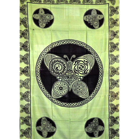 72" x 108" Butterfly Green & Black Tapestry - Magick Magick.com
