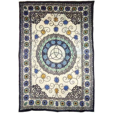 72" x 108" Floral Triquetra Tapestry - Magick Magick.com