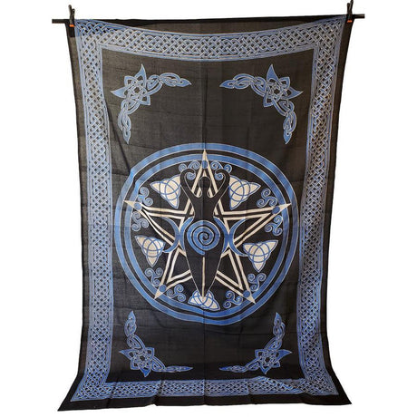 72" x 108" Goddess of Earth Blue Black Tapestry - Magick Magick.com