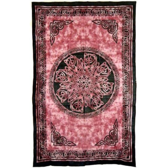 72" x 108" Knot Mandala Red & Black Tapestry - Magick Magick.com