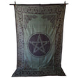 72" x 108" Pentagram Green Black Tapestry - Magick Magick.com