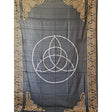 72" x 108" Triquetra Golden Silver Print on Black Tapestry - Magick Magick.com