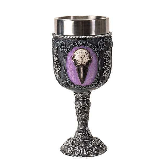 7.25" Chalice / Goblet - Raven Skull - Magick Magick.com