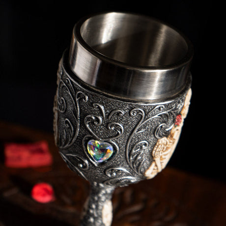 7.25" Chalice / Goblet - Skeleton Couple - Magick Magick.com