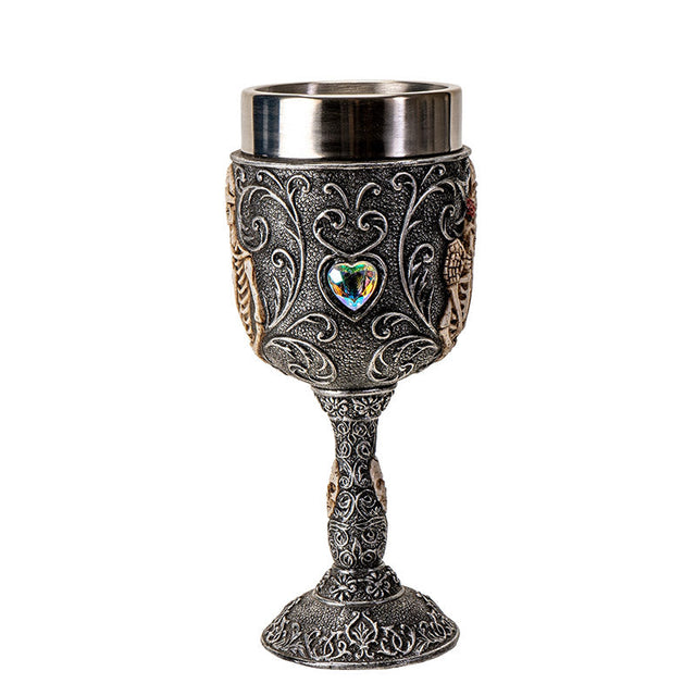 7.25" Chalice / Goblet - Skeleton Couple - Magick Magick.com