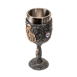 7.25" Resin & Stainless Steel Chalice / Goblet - Skeleton Couple - Magick Magick.com