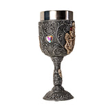 7.25" Resin & Stainless Steel Chalice / Goblet - Skeleton Couple - Magick Magick.com