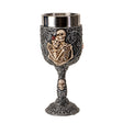 7.25" Resin & Stainless Steel Chalice / Goblet - Skeleton Couple - Magick Magick.com