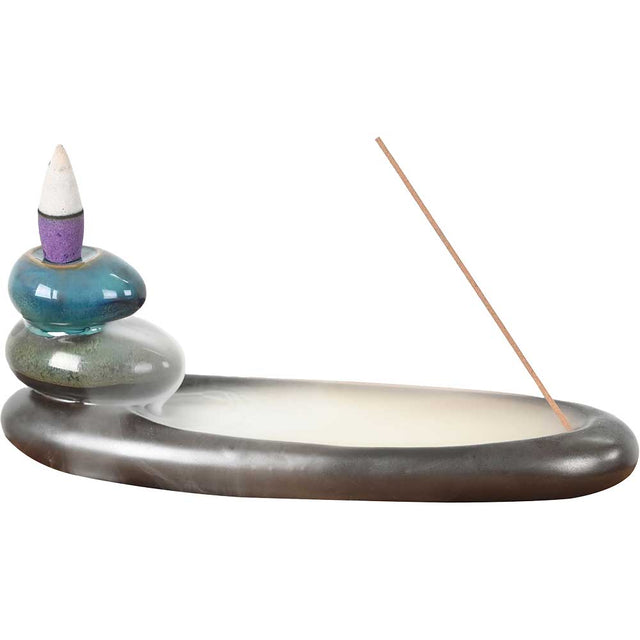 7.5" Ceramic Backflow Incense Burner - Zen - Magick Magick.com