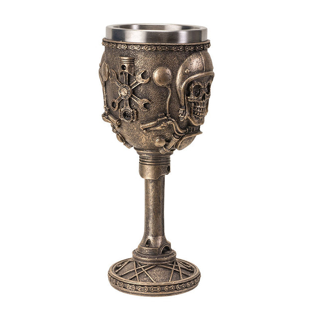 7.5" Chalice / Goblet - Motohead Skull - Magick Magick.com