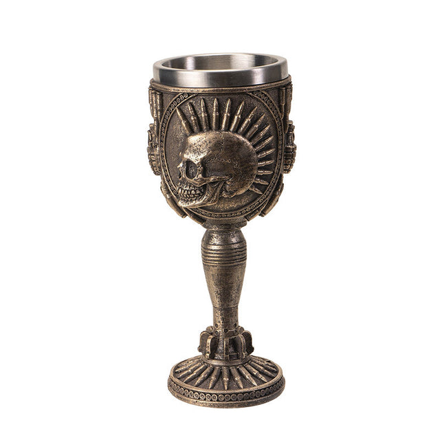 7.5" Chalice / Goblet - Skull Bullet Mohawk - Magick Magick.com