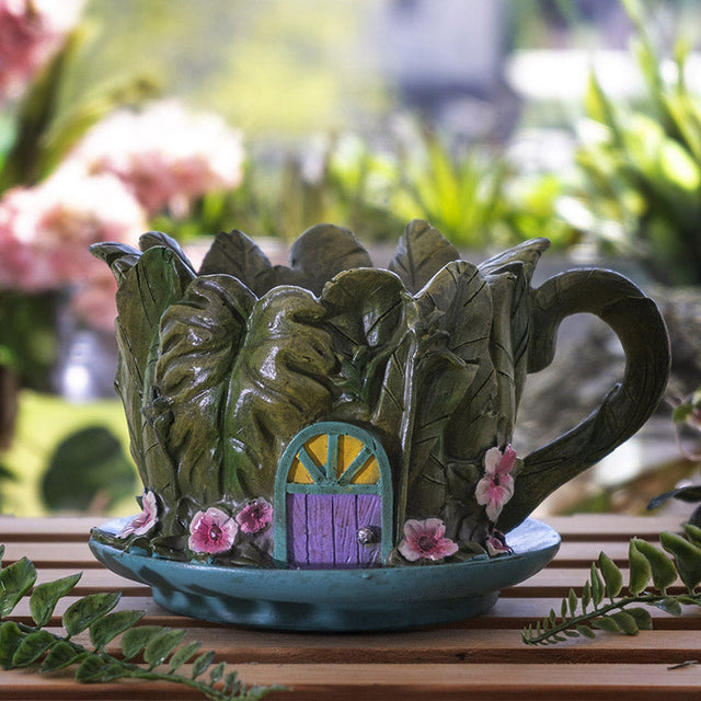 7.5" Fairyland Garden Floral Teacup Planter - Magick Magick.com