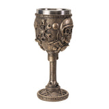 7.5" Resin & Stainless Steel Chalice / Goblet - Motohead Skull - Magick Magick.com