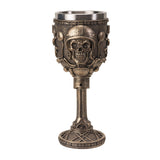 7.5" Resin & Stainless Steel Chalice / Goblet - Motohead Skull - Magick Magick.com