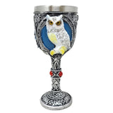 7.5" Resin & Stainless Steel Chalice / Goblet - Mystic Owl - Magick Magick.com