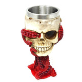 7.5" Resin & Stainless Steel Chalice / Goblet - Octopus Skull - Magick Magick.com