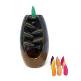 7.5" Waterfall Ceramic Backflow Cone Incense Burner - Magick Magick.com