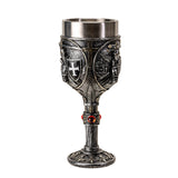 7.6" Resin & Stainless Steel Chalice / Goblet - Hospitaller Knight - Magick Magick.com