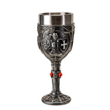 7.6" Resin & Stainless Steel Chalice / Goblet - Hospitaller Knight - Magick Magick.com