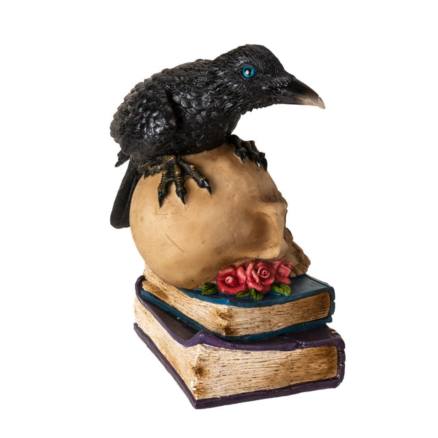 7.68" Raven on Skull and Books Statue - Magick Magick.com