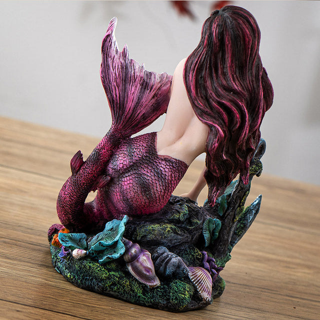 7.68" Red Mermaid Statue - Magick Magick.com