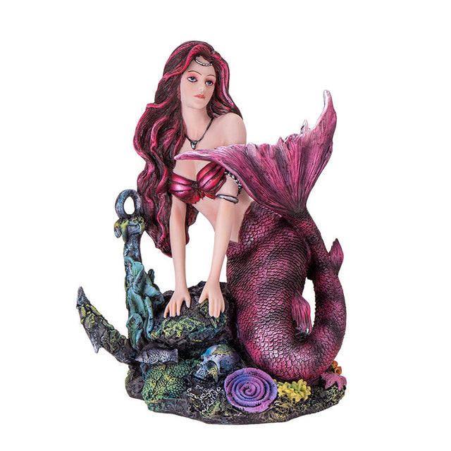 7.68" Red Mermaid Statue - Magick Magick.com