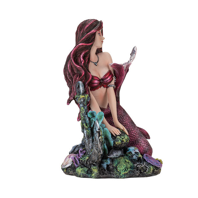 7.68" Red Mermaid Statue - Magick Magick.com