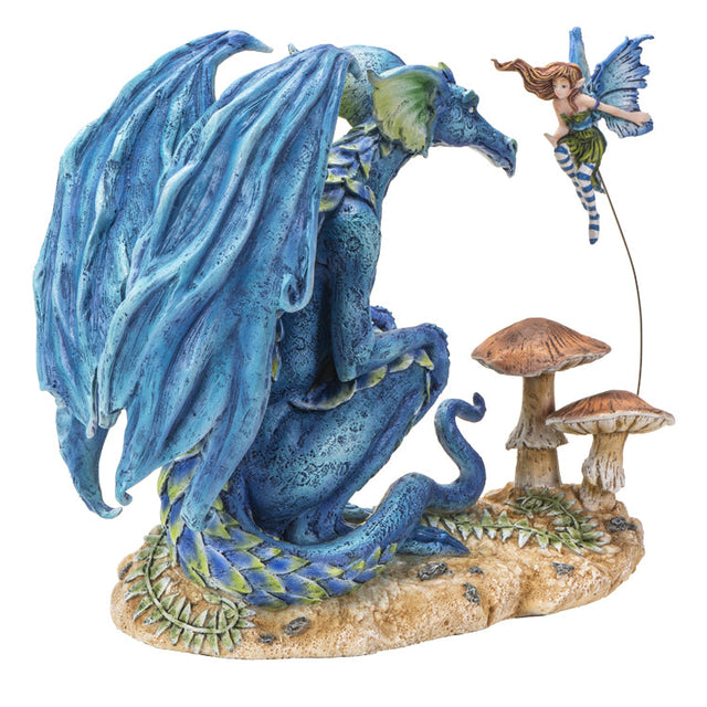 7.8" Amy Brown Dragon Statue - Close Encounter Dragon and Fairy - Magick Magick.com