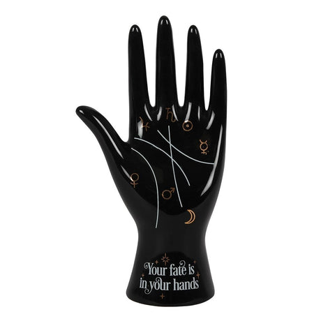 7.8" Palmistry Hand Ceramic Fortune Telling Statue - Black - Magick Magick.com