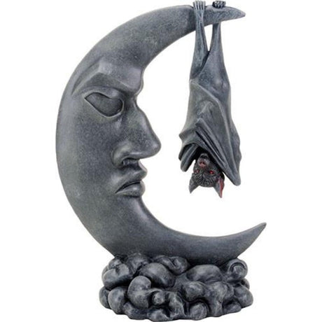 8" Bat on Moon Statue - Magick Magick.com