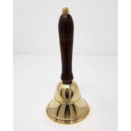 8" Brass Bell with Wooden Handle - Magick Magick.com