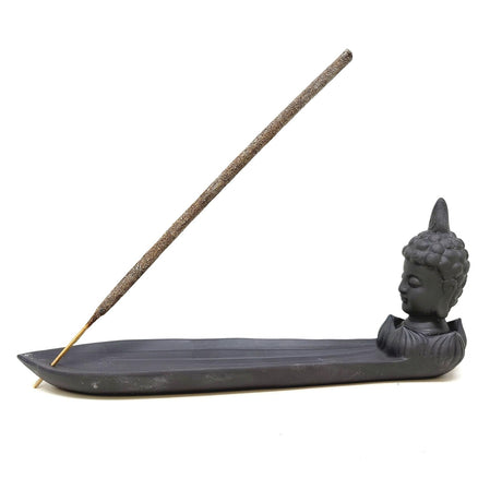 8" Buddha Head Ceramic Incense Stick Burner - Magick Magick.com