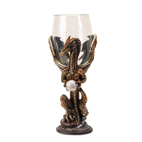 8" Glass Chalice / Goblet - Dragon Blade - Magick Magick.com